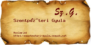 Szentpéteri Gyula névjegykártya
