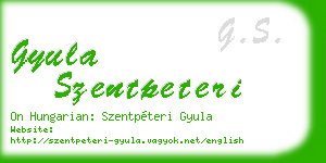 gyula szentpeteri business card