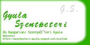 gyula szentpeteri business card